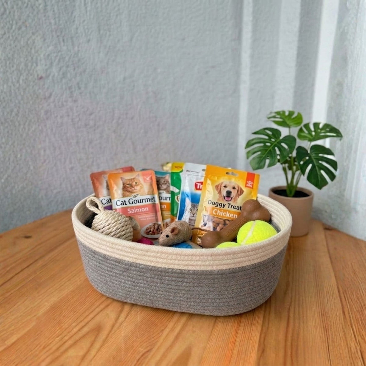 OVAL ÇİFT RENKLİ SEPET